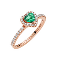 Anillo Corazón Brillante Elevado Verde - Bijuvera