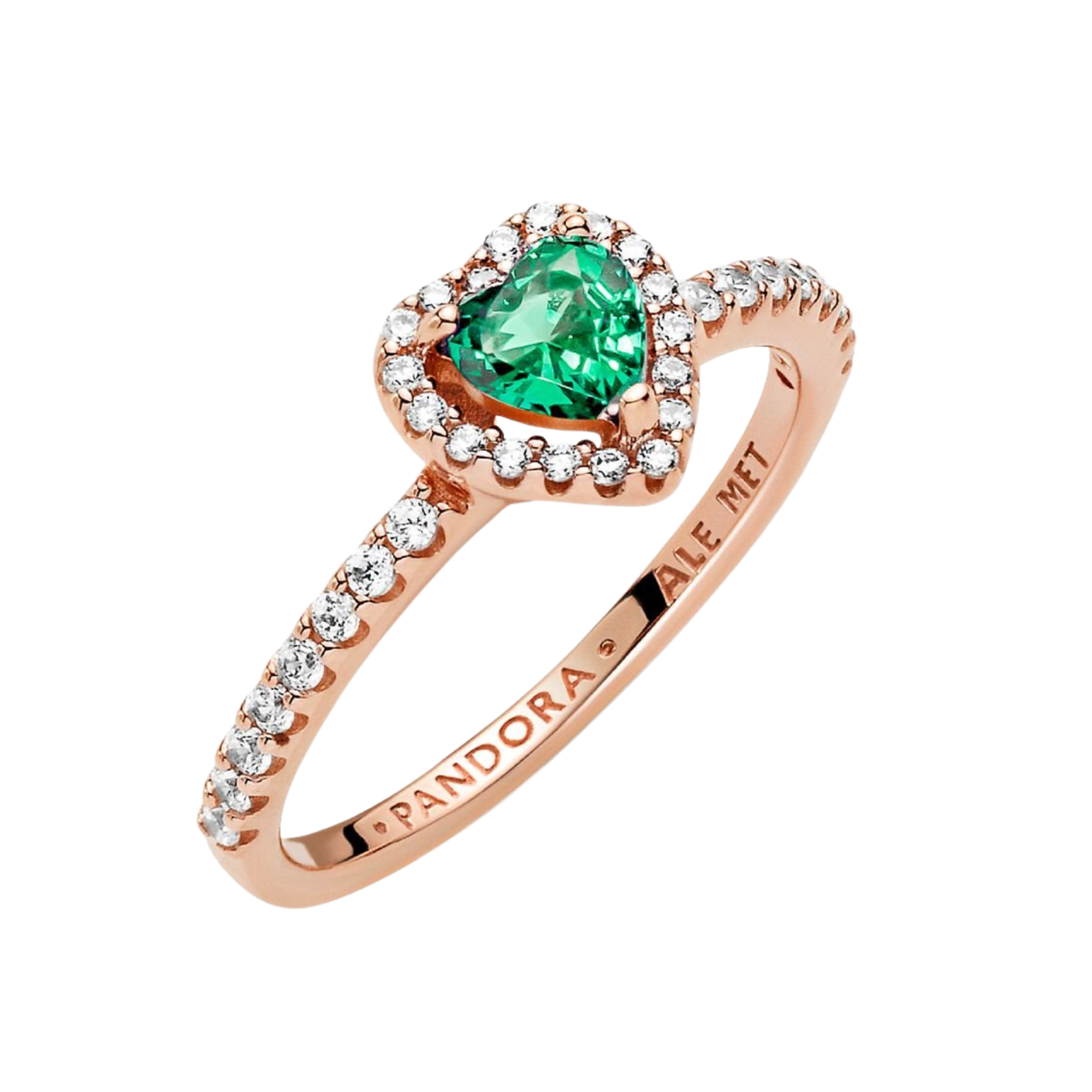 Anillo Corazón Brillante Elevado Verde - Bijuvera