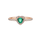 Anillo Corazón Brillante Elevado Verde - Bijuvera