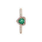 Anillo Corazón Brillante Elevado Verde - Bijuvera
