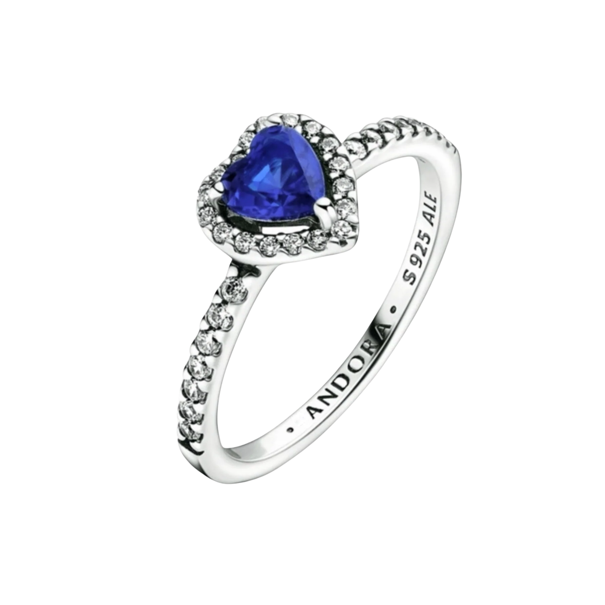 Anillo Corazón en Relieve Azul Brillante - Bijuvera