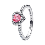 Anillo Corazón en Relieve Rosa Brillante - Bijuvera