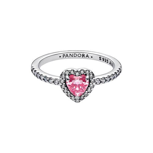 Anillo Corazón en Relieve Rosa Brillante - Bijuvera