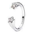 Anillo Pandora Abierto Estrellas Fugaces  - Bijuvera