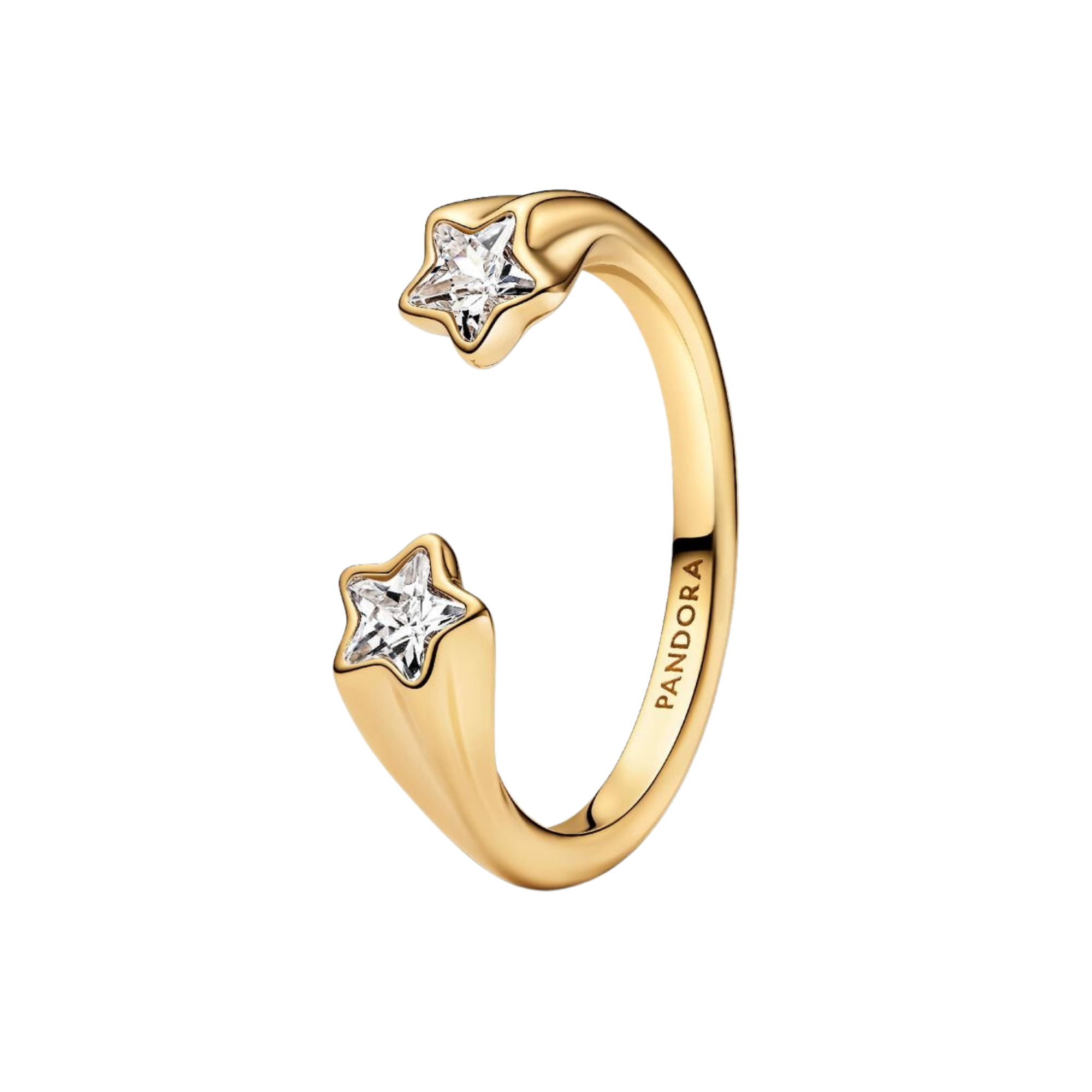Anillo Pandora Abierto Estrellas Fugaces en Color Oro  - Bijuvera