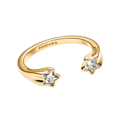 Anillo Pandora Abierto Estrellas Fugaces en Color Oro  - Bijuvera