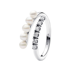 Anillo Pandora Abierto Perlas Cultivadas de Agua Dulce y Pavé - Bijuvera
