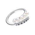 Anillo Pandora Abierto Perlas Cultivadas de Agua Dulce y Pavé - Bijuvera