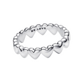 Pandora Ring Hartjes Rij Kleur Zilver - Bijuvera
