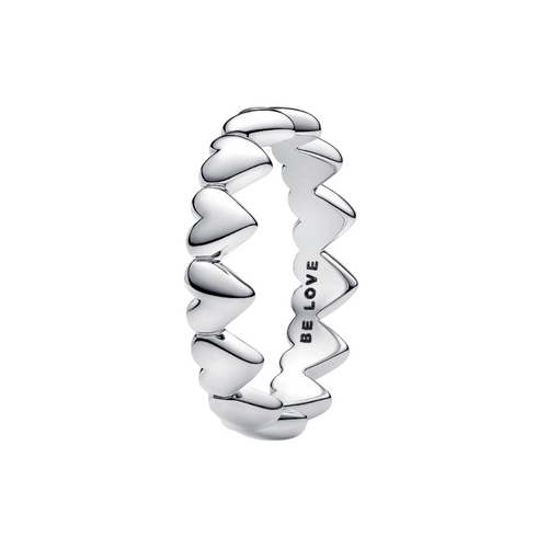 Anillo Pandora Anillo Fila de Corazones Color Plata - Bijuvera