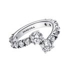 Anillo Pandora Banda Brillante Superpuesta - Bijuvera