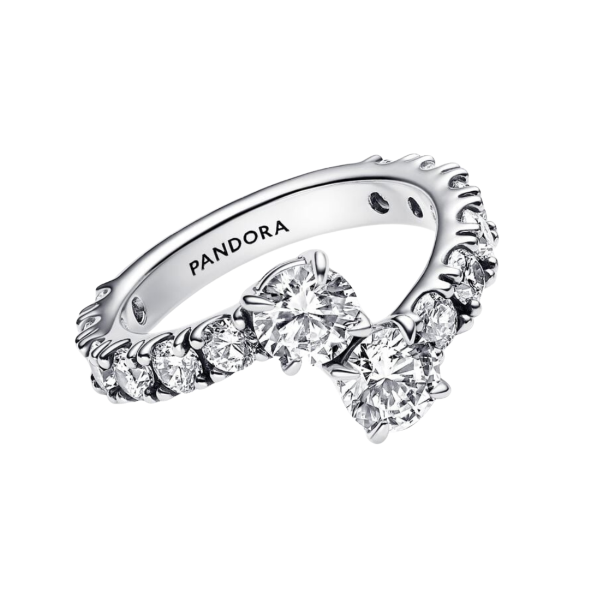 Anillo Pandora Banda Brillante Superpuesta - Bijuvera