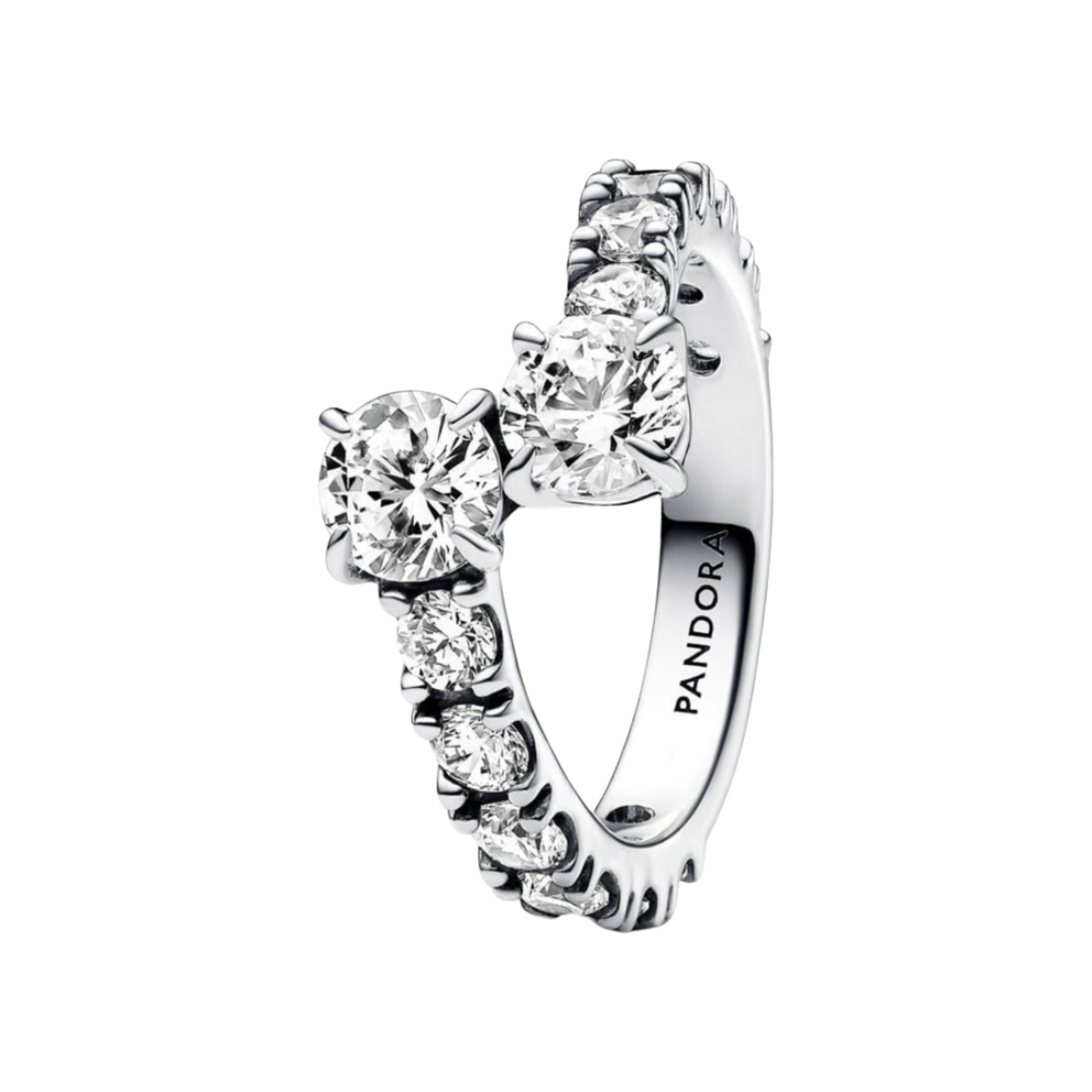 Anillo Pandora Banda Brillante Superpuesta - Bijuvera