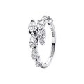 Pandora Ring Glanzende Overlapping Band Kleur Zilver - Bijuvera