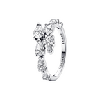 Pandora Ring Glanzende Overlapping Band Kleur Zilver - Bijuvera