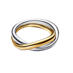 Anillo Pandora Bandas Entrelazadas en Dos Tonos - Bijuvera
