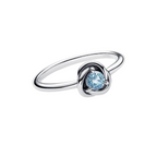 Anillo Pandora Círculo Eternity Azul Aguamarina - Bijuvera