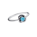 Anillo Pandora Círculo Eternity Azul Turquesa - Bijuvera
