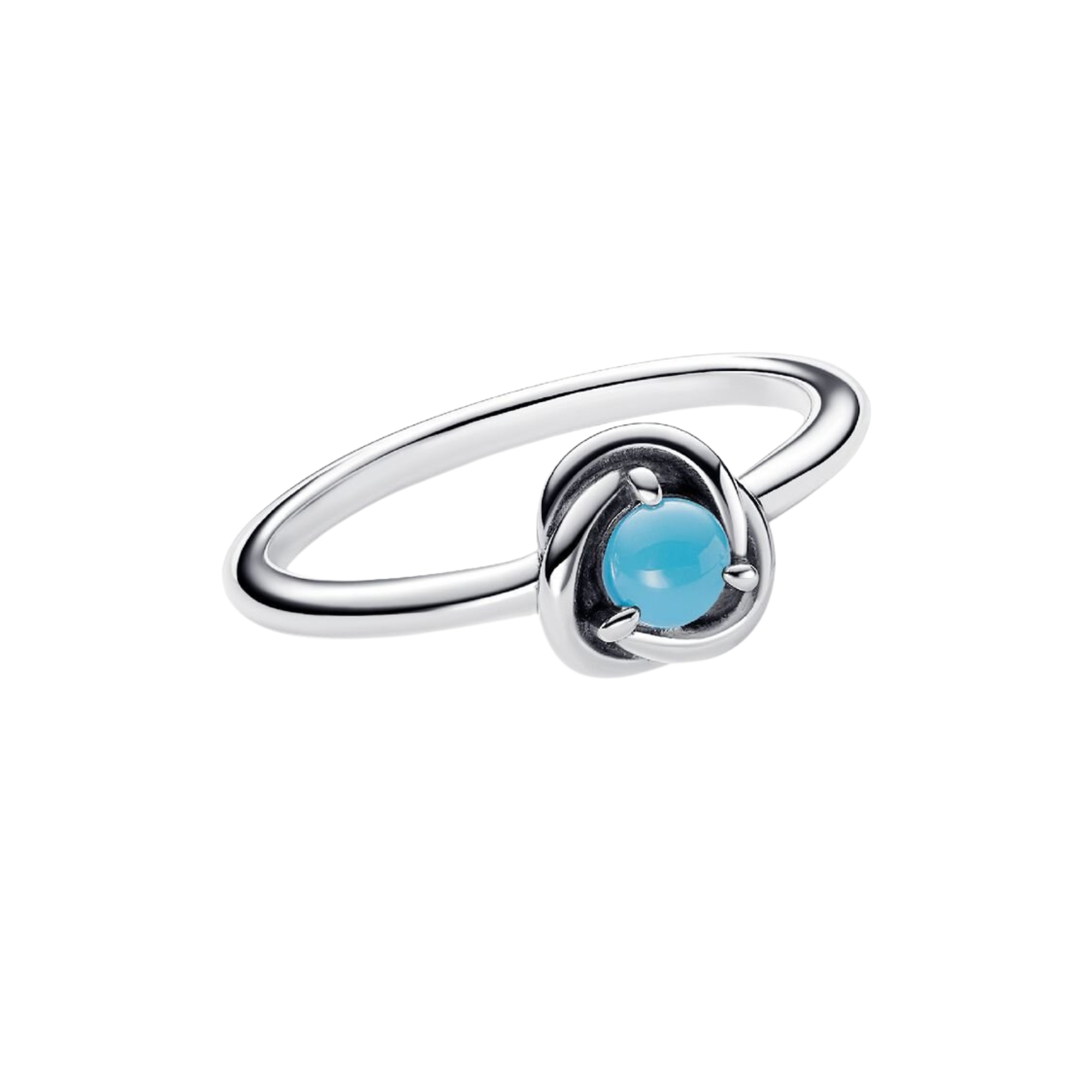 Anillo Pandora Círculo Eternity Azul Turquesa - Bijuvera