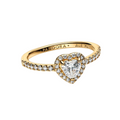 Bague Pandora Couleur Or Cœur en Relief Blanc Brillant - Bijuvera