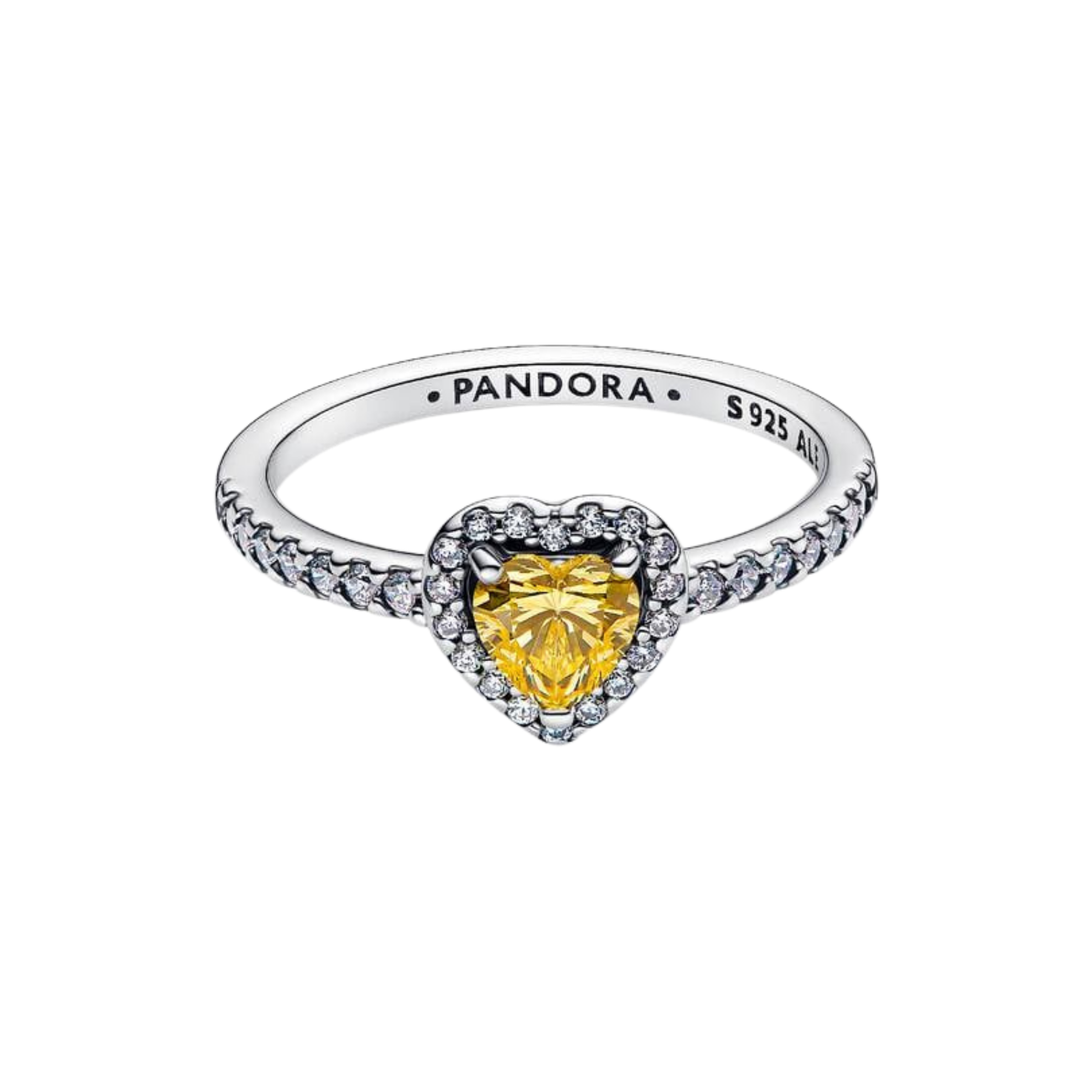 Anillo Pandora Corazón Amarilllo en Relieve Brillante - Bijuvera
