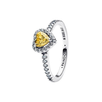 Anillo Pandora Corazón Amarilllo en Relieve Brillante - Bijuvera