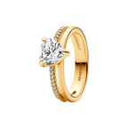Anillo Pandora Corazón Doble Banda - Bijuvera