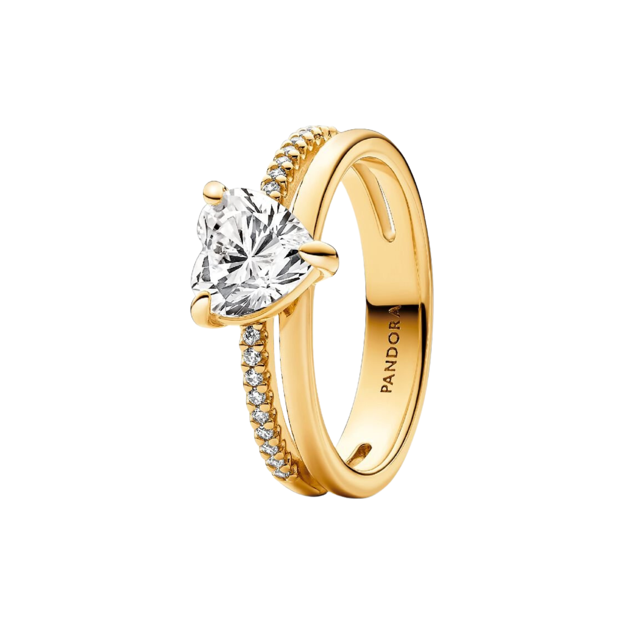Anillo Pandora Corazón Doble Banda - Bijuvera