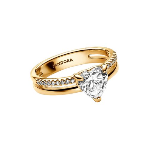 Anillo Pandora Corazón Doble Banda - Bijuvera