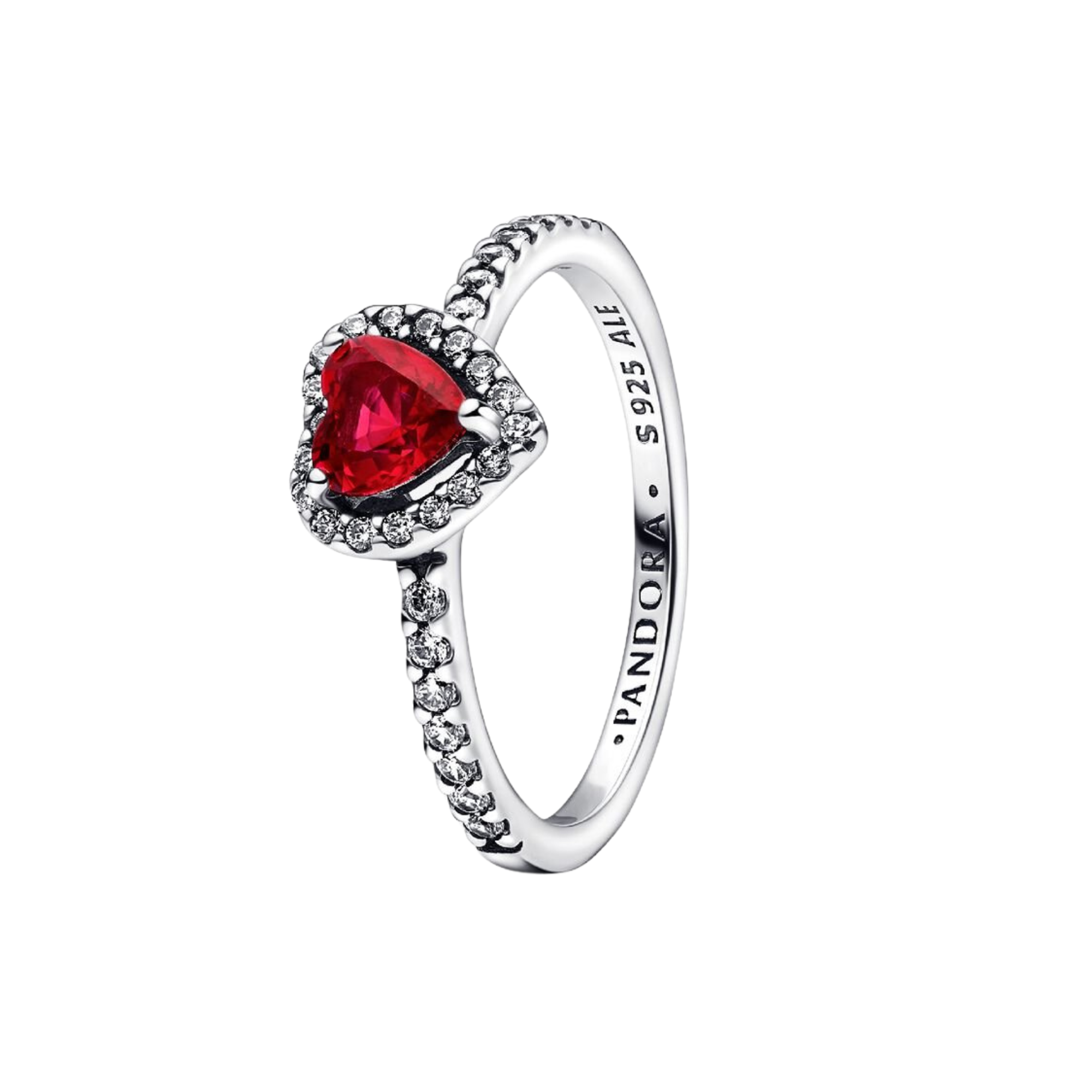 Anillo Pandora Corazón Nivelado Rojo Brillante - Bijuvera
