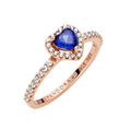 Anillo Pandora Corazón en Relieve Azul Brillante - Bijuvera