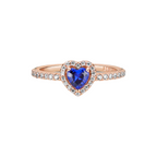Anillo Pandora Corazón en Relieve Azul Brillante - Bijuvera