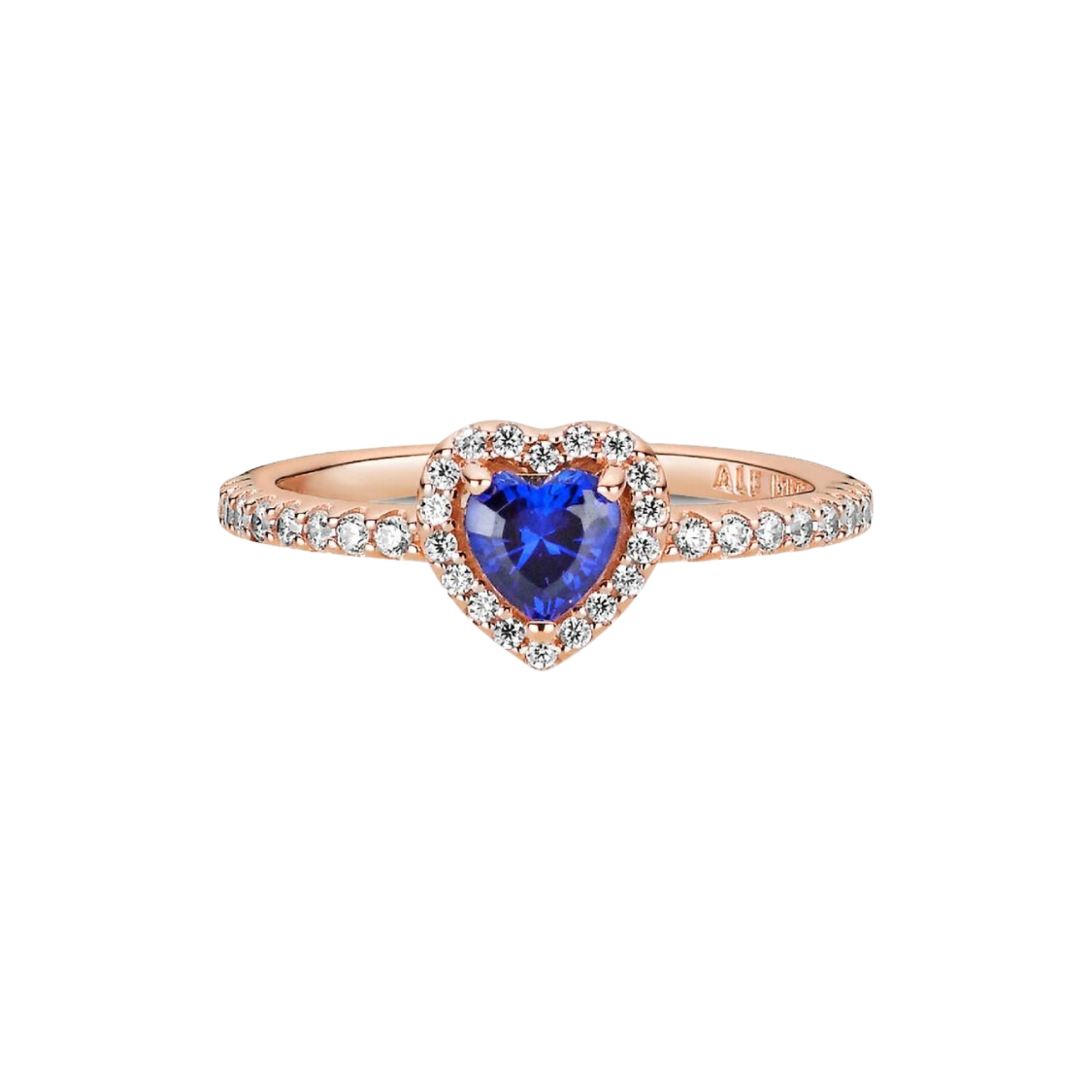Anillo Pandora Corazón en Relieve Azul Brillante - Bijuvera
