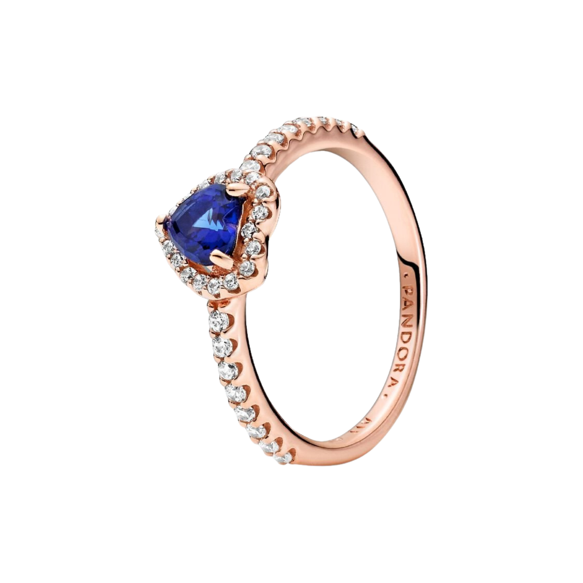 Anillo Pandora Corazón en Relieve Azul Brillante - Bijuvera