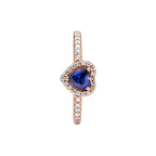 Anillo Pandora Corazón en Relieve Azul Brillante - Bijuvera