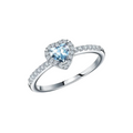 Anillo Pandora Corazón en Relieve Azul Cielo Brillante - Bijuvera