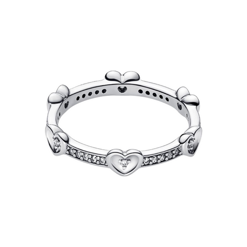 Anillo Pandora Corazones Radiantes Brillantes - Bijuvera