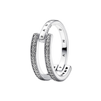 Anillo Pandora Doble Banda Logo y Pavé Pandora Signature - Bijuvera