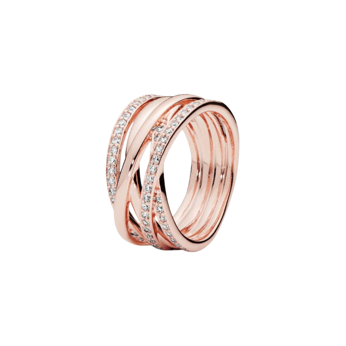 Bague Pandora Entrelacés en Couleur Or Rose - Bijuvera