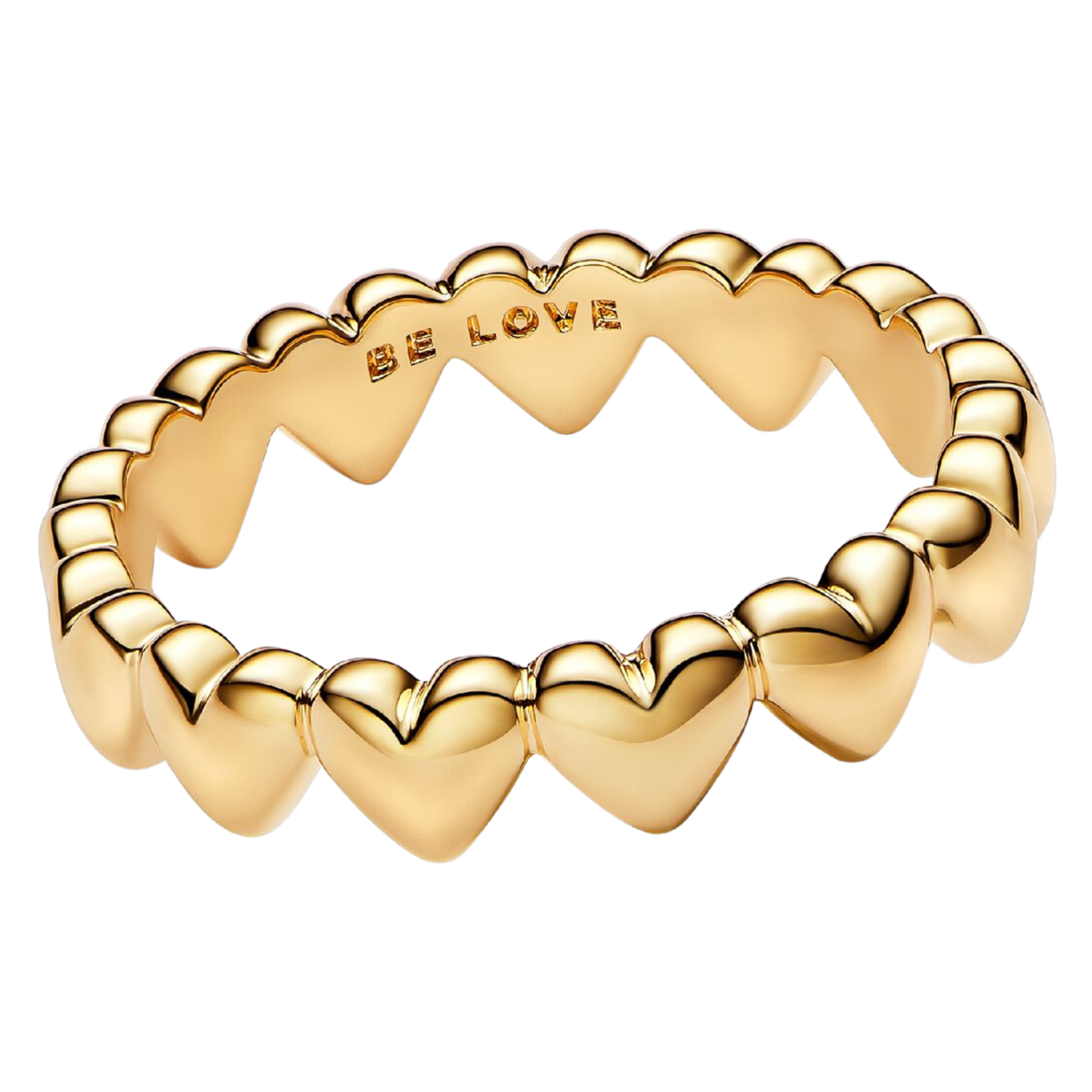 Anillo Pandora Fila de Corazones Color Oro - Bijuvera