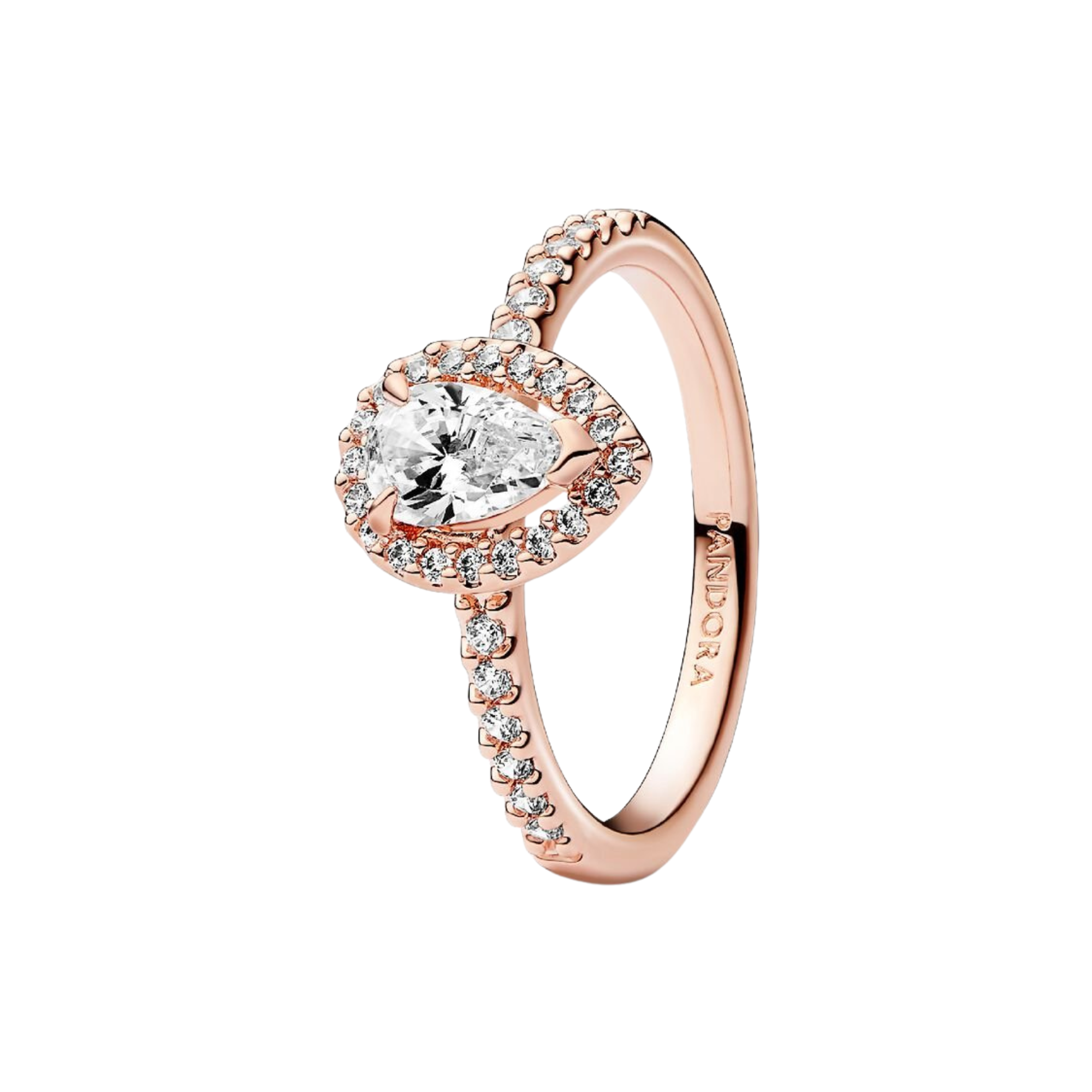 Anillo Pandora Halo Brillante Corte Pera - Bijuvera