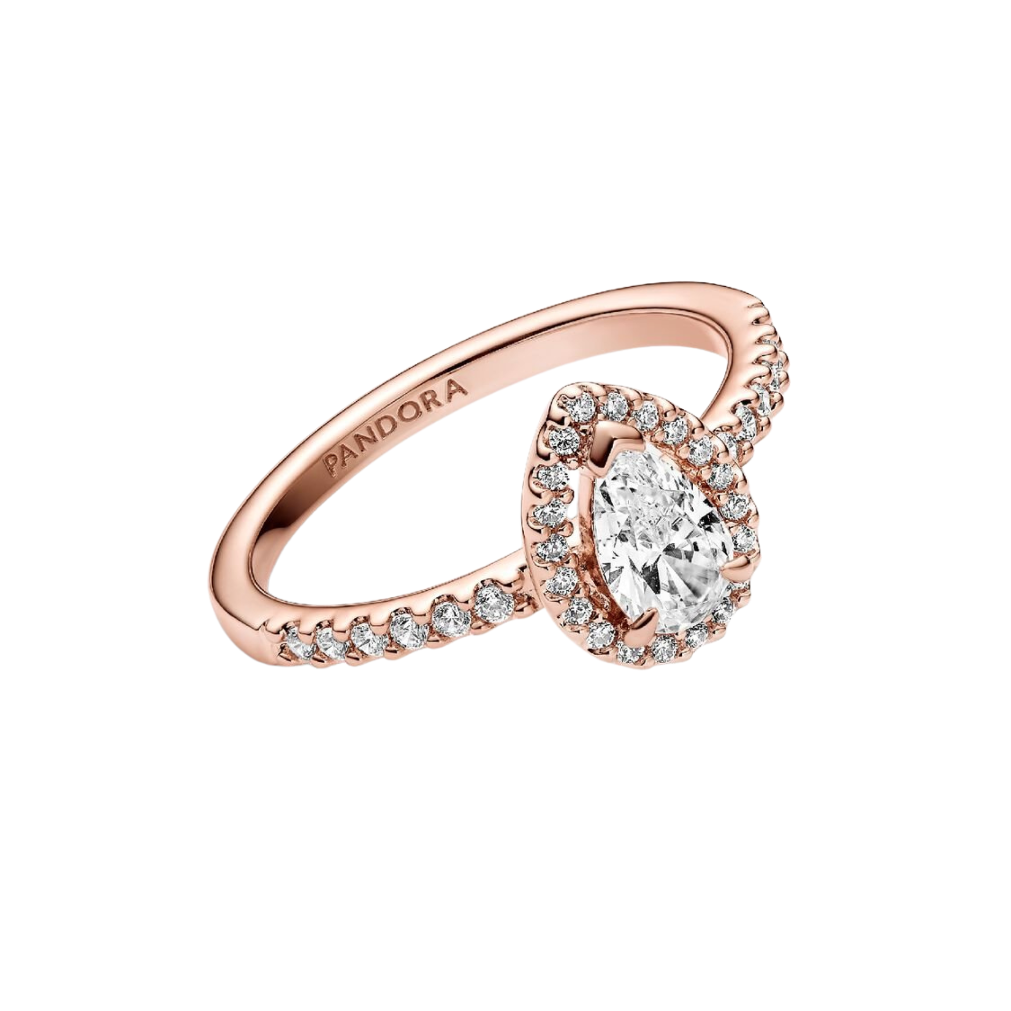 Anillo Pandora Halo Brillante Corte Pera - Bijuvera