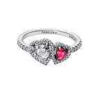 Anillo Pandora Halo Corazones  - Bijuvera