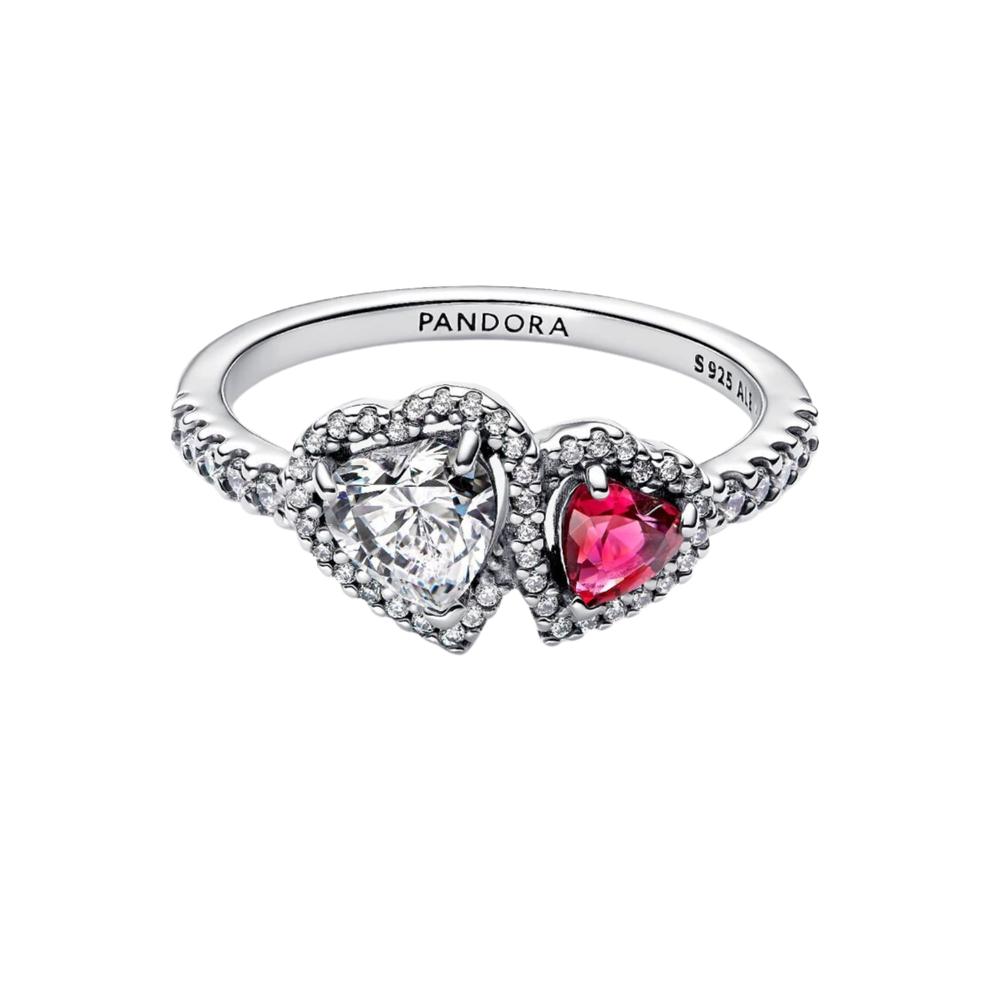 Anillo Pandora Halo Corazones  - Bijuvera