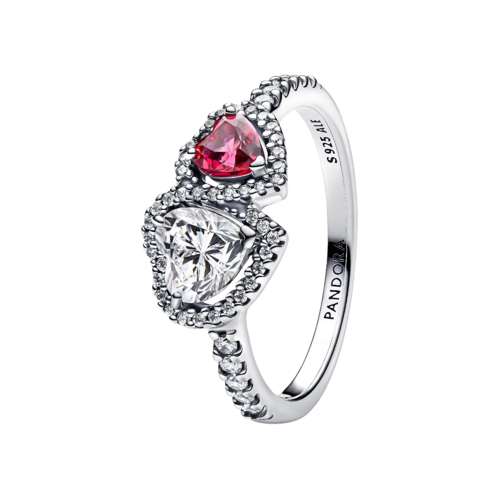 Anillo Pandora Halo Corazones  - Bijuvera