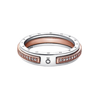 Anillo Pandora Logo y Pavé en Dos Tonos Pandora Signature - Bijuvera