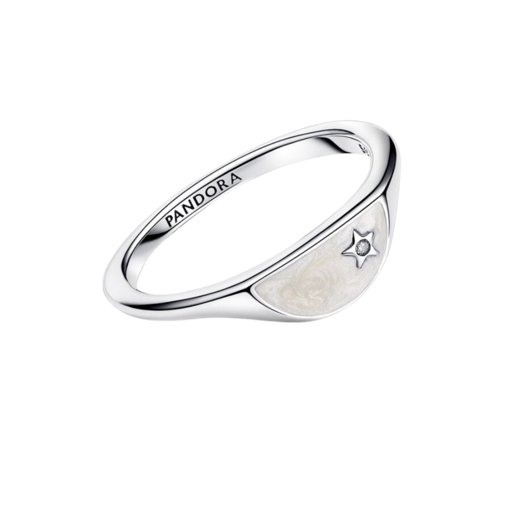 Anillo Pandora ME Mitad Sello Esmaltado Color Plata - Bijuvera