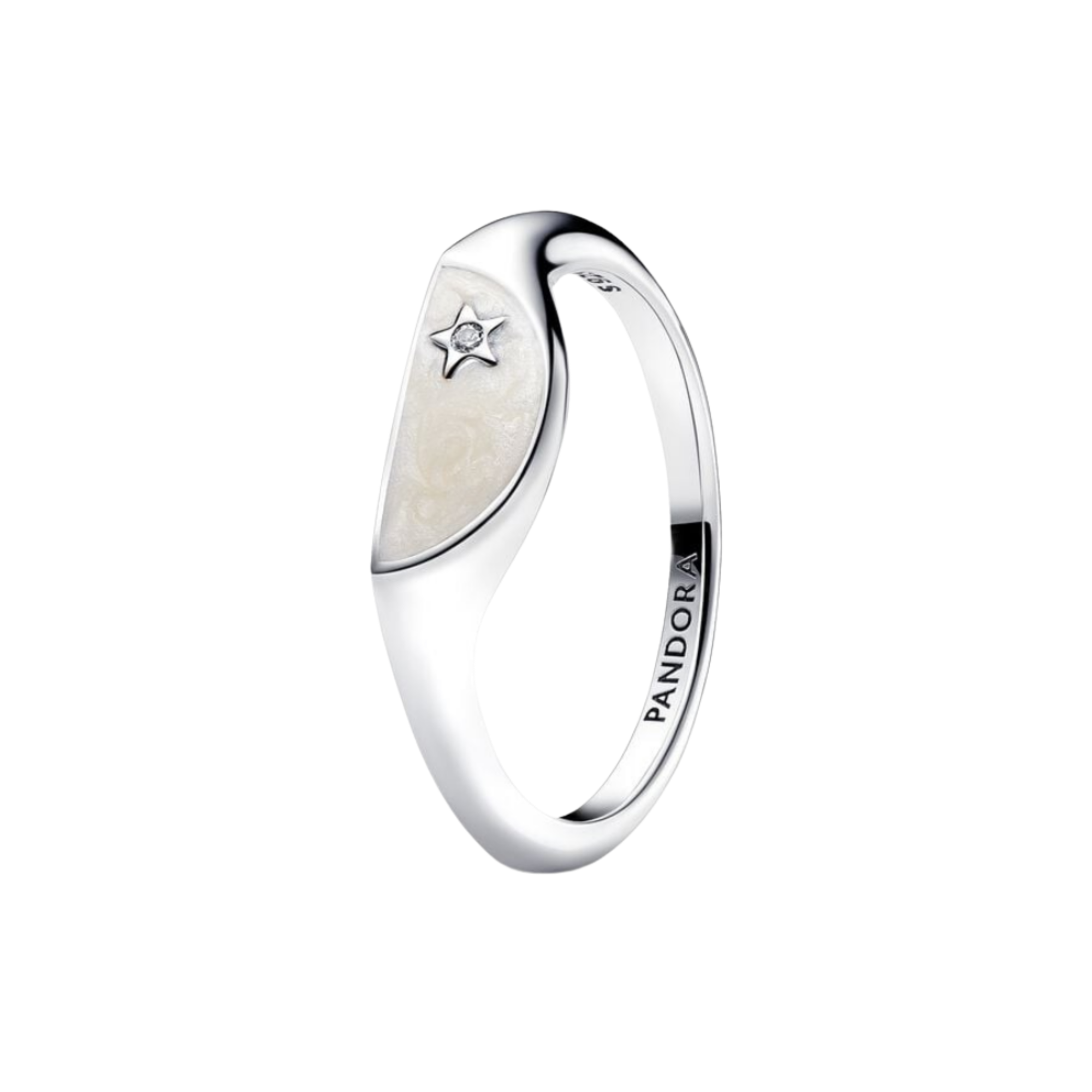 Anillo Pandora ME Mitad Sello Esmaltado Color Plata - Bijuvera