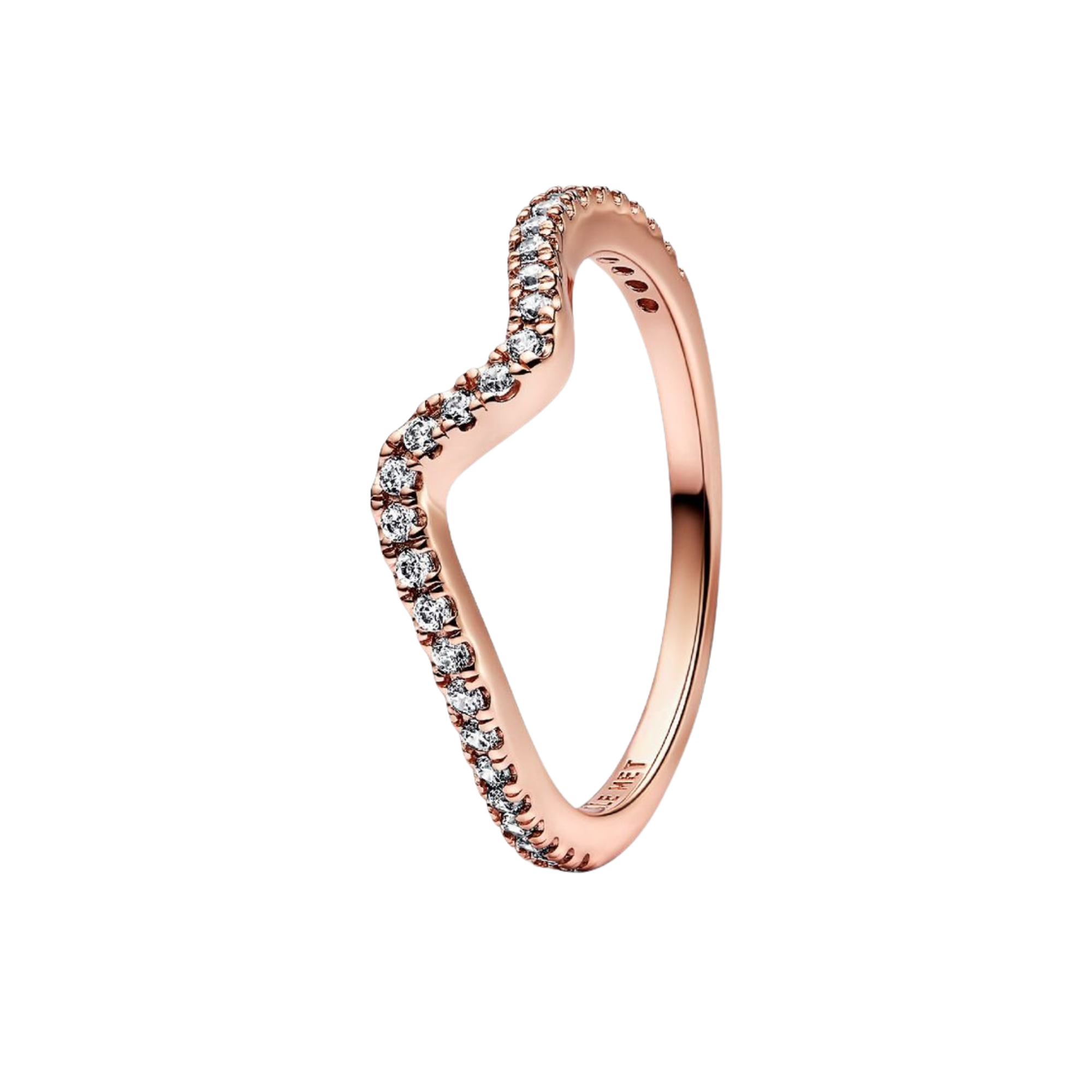 Anillo Pandora Ola Brillante Color Oro Rosa - Bijuvera