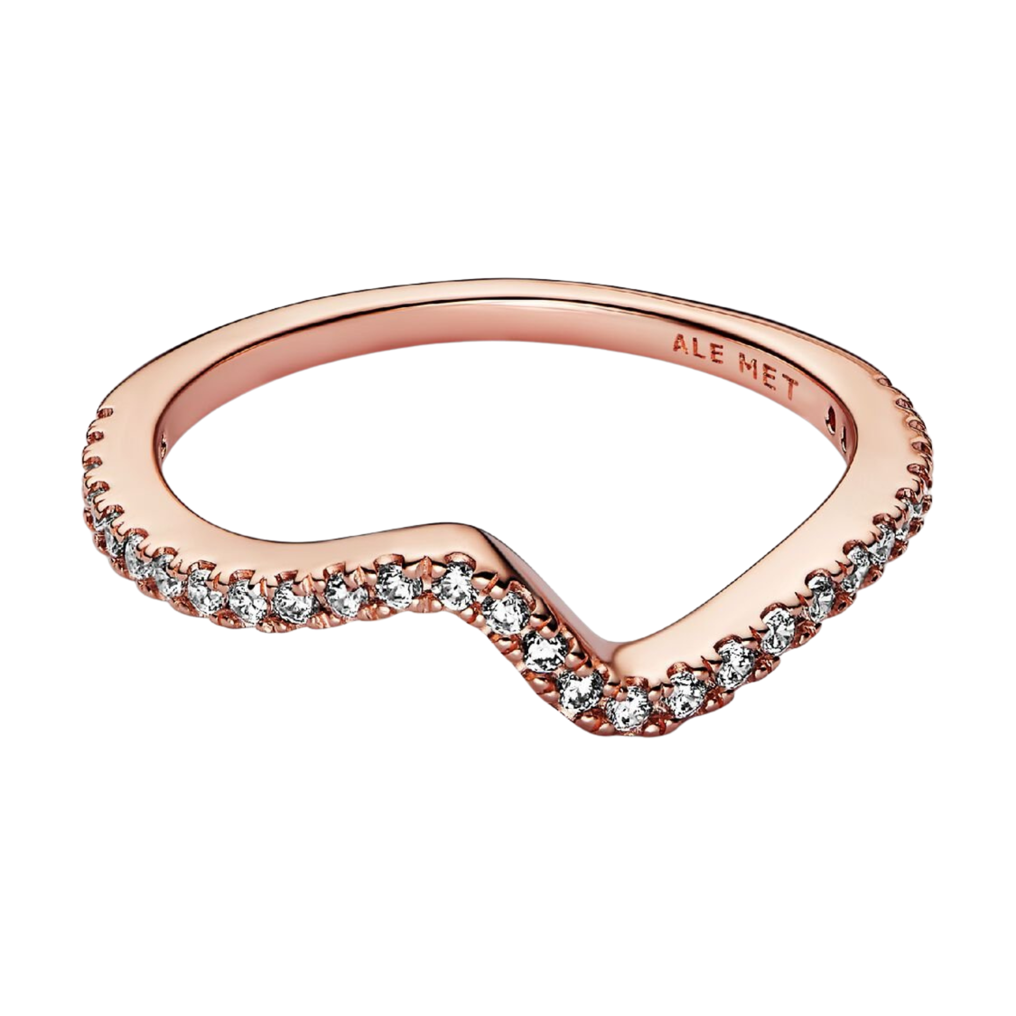 Anillo Pandora Ola Brillante Color Oro Rosa - Bijuvera